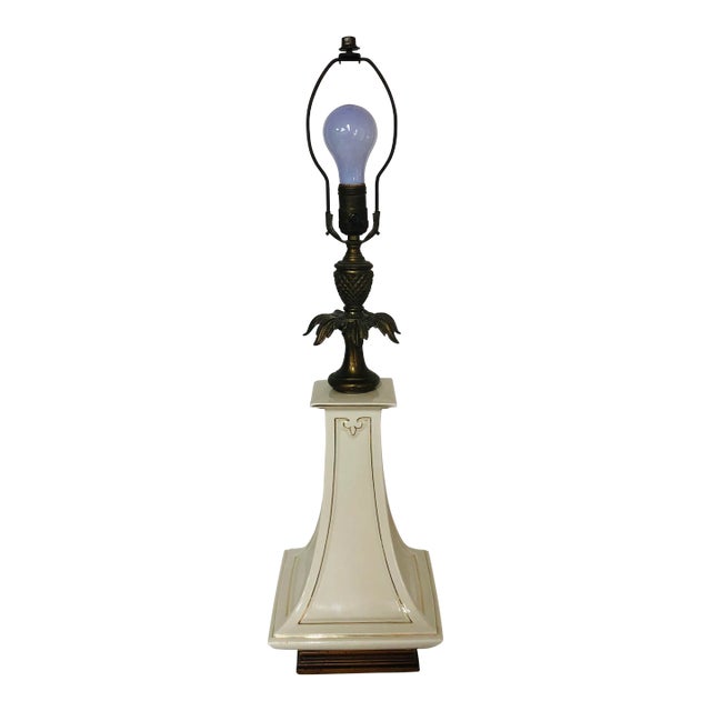 Mid Century Porcelain Obelisk Table Lamp For Sale