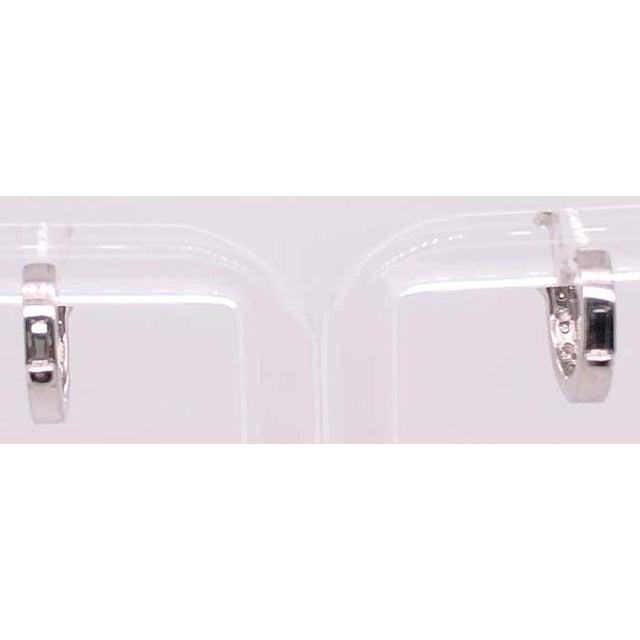 Modern 14 Karat White Gold Diamond Heart Front and Back Hoop Earrings For Sale - Image 3 of 8