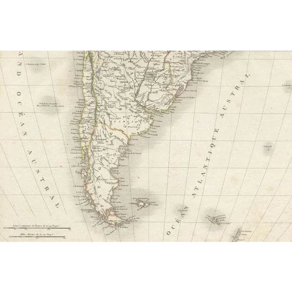 Antique Map of South America, 1821 For Sale - Image 4 of 6
