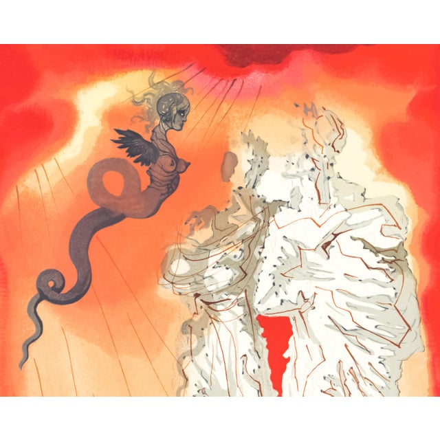 Salvador Dalí 1963 Dalí Divine Comedy Engraving Enfer Chant 17 "La Fraude (The Fraud) For Sale - Image 4 of 9