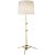 Thomas O'Brien by Visual Comfort Signature Studio Floor Lamp in Hand-Rubbed Antique Brass with Linen Shade For Sale