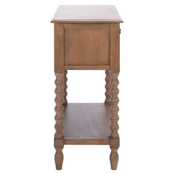 Athena 3 Drawer Console Table - Brown For Sale - Image 12 of 12