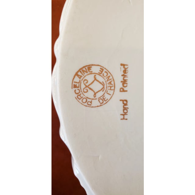 Limoges, France Vintage Limoges French Porcelain Cake Stand With Gold Rose Decoration. For Sale - Image 4 of 7