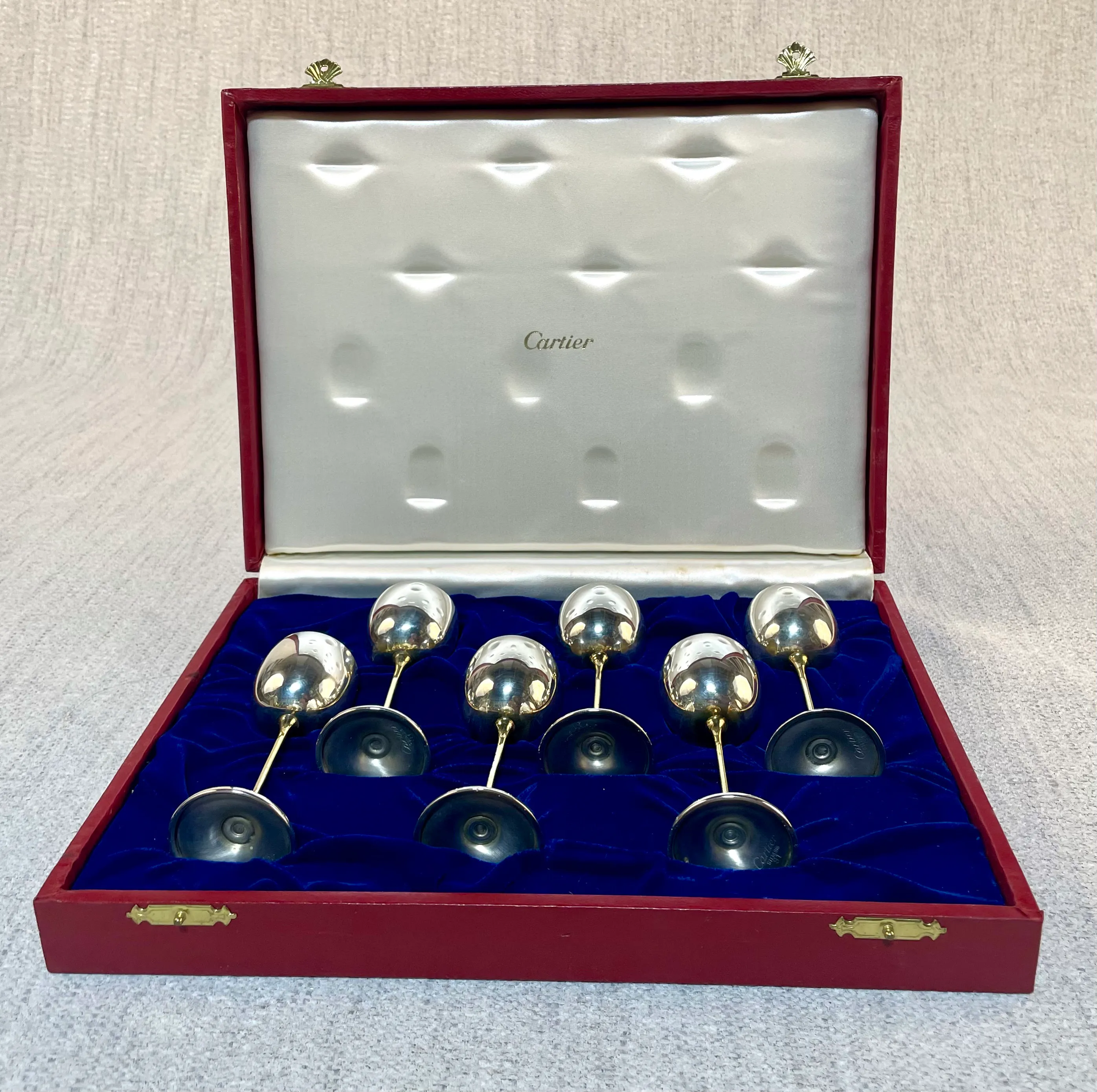 Mid 20th Century Cartier Sterling Silver Goblets- Set of 6 | Chairish