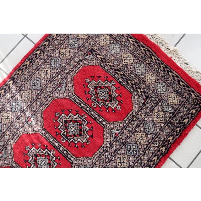 1950s 1950s, Mid-Century Vintage Uzbek Bukhara Style Wool Runner 2.8' X 7.9' For Sale - Image 5 of 12