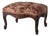French Louis XV-style Carved Wood Upholstered Tufted Cabriole Legs Footstool Ottoman Vintage For Sale