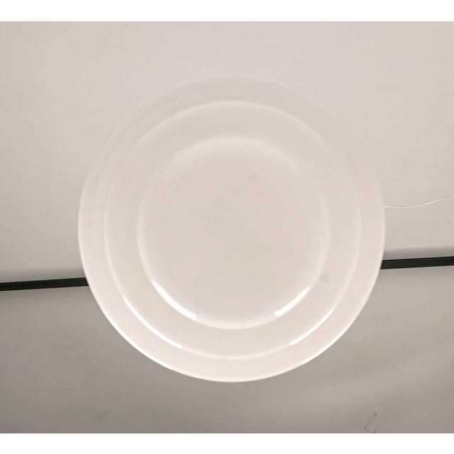 Metal Art Deco Cascade Pendant Light in Brass and Opaline Glass, 1930s For Sale - Image 7 of 9