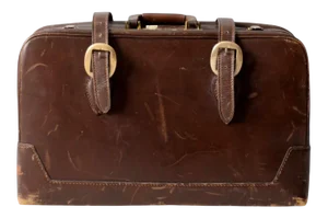 Vintage Brown Leather Suitcase