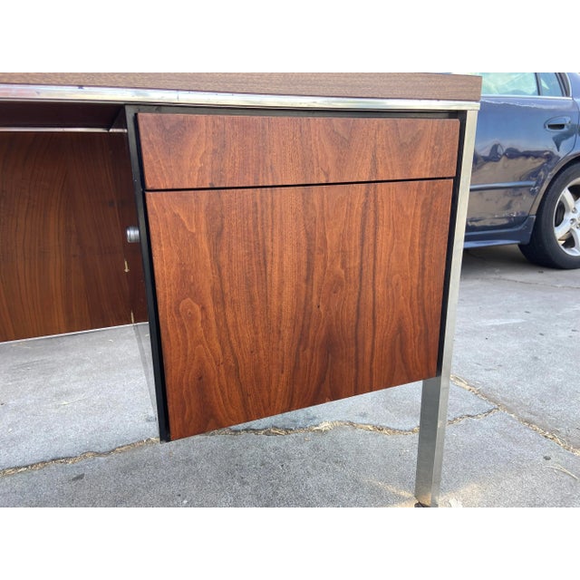 Mid-Century Modern 1980s Vintage Mid Century Modern Metal Credenza For Sale - Image 3 of 12