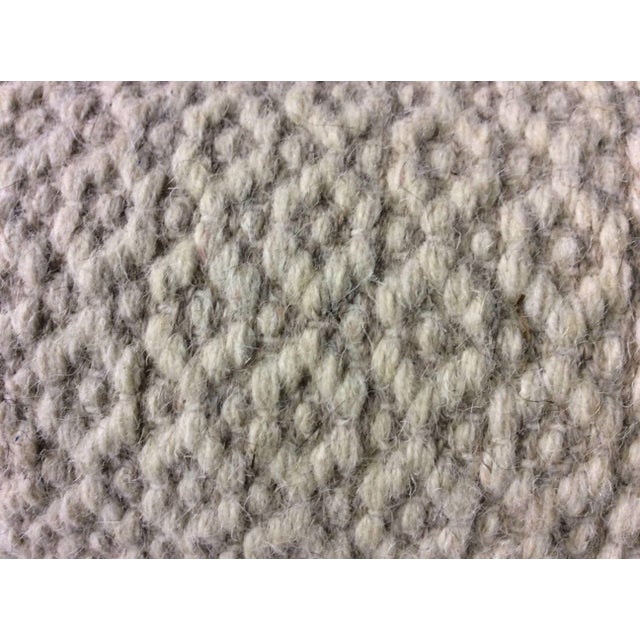 Modern Handwoven Flat-Weave Wool Runner - Subtle Geometric Texture in Ivory by Doris Leslie Blau Size: 3'9" × 14'0" (114 ×...