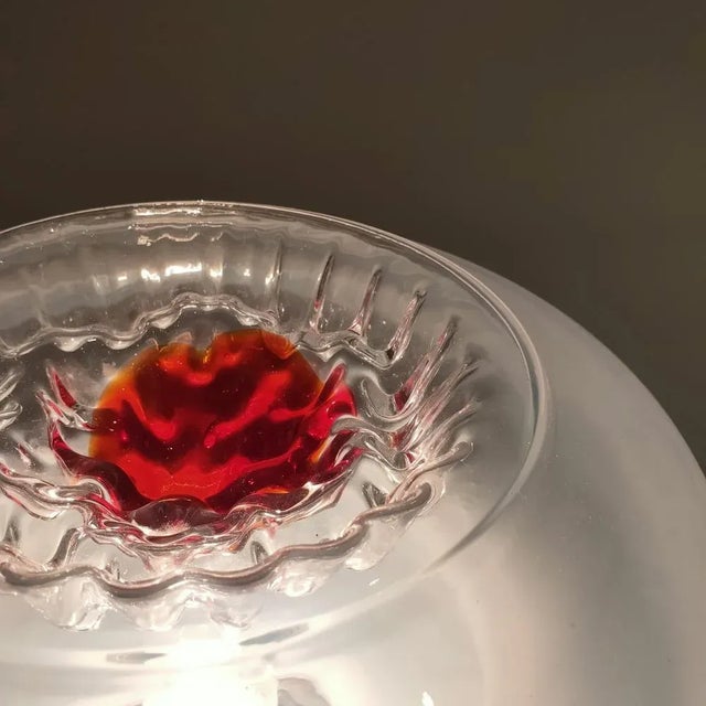 Red Italian Murano Crystal Desktop Lamp in the style of Toni Zuccheri, 1970s For Sale - Image 8 of 9