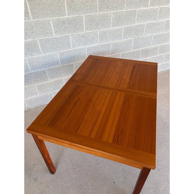 Mid 20th Century Ansager Mobler 92 "Danish Modern Teak Twin Leaf Extension Dining Table - 6832 For Sale - Image 5 of 18