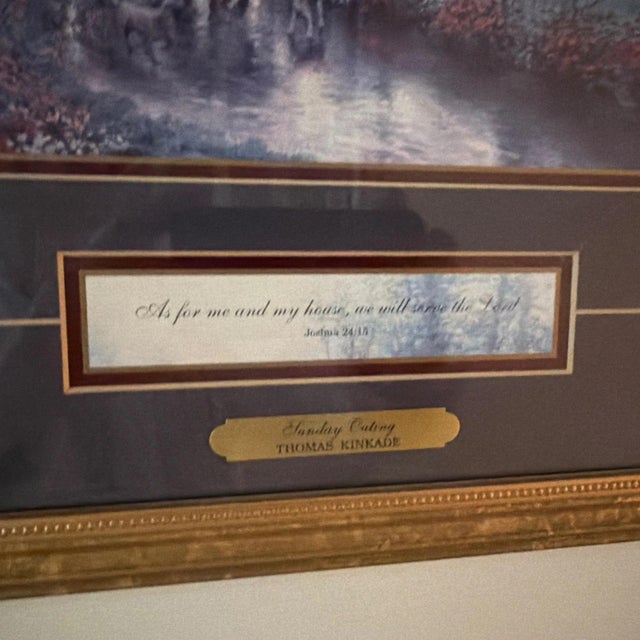Realism Thomas Kincaid "Sunday Outing" Licensed Reproduction of Western Print, with Signed Certificate of Authenticity 1999 For Sale - Image 3 of 6