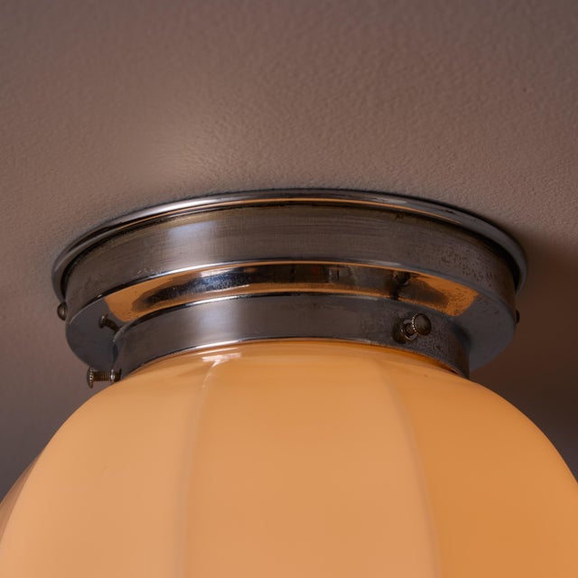 1940s Finnish Geometric Glass and Metal Wall or Ceiling Lamp in the Manner of Paavo Tynell For Sale - Image 9 of 18