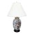 Elegant Oriental Accent Floral Ceramic Table Lamp With Classic Shade For Sale