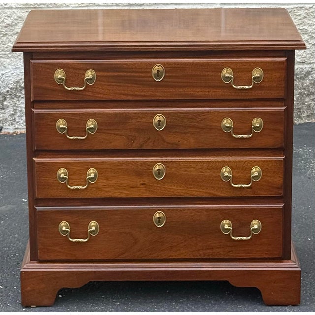 Wood Late 20th Century Georgian Solid Cherry Chair Side Chest For Sale - Image 7 of 8