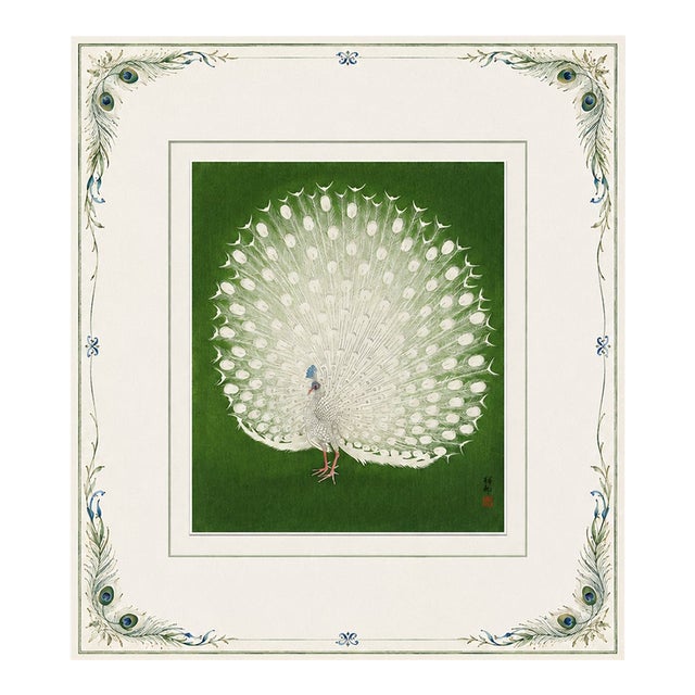Japanese White Peacock After Ohara Koson Fine Art Print 16 X 18 For Sale