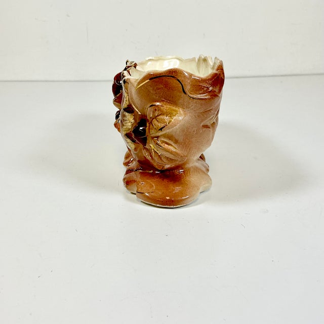 1940s Vintage Boho Chic Rustic Art Deco Ceramic Fall Pomegranate Planter For Sale - Image 9 of 15