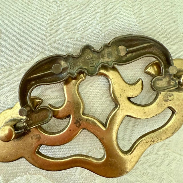 Mid 20th Century Vintage Keeler Cast Brass Chippendale Drawer Pulls Pattern 3997, Set of 10 For Sale - Image 5 of 8
