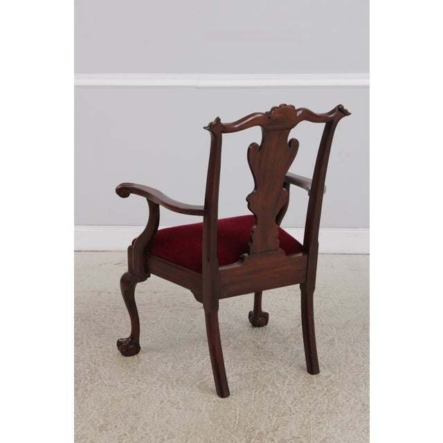 1980s Set of 12 Henkel Harris Clawfoot Mahogany Dining Room Chairs For Sale - Image 5 of 15