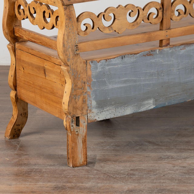 19th Century Swedish Pine Bench With Storage For Sale - Image 14 of 15
