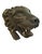 Folk Art Hand-Carved Ebonized Wooden Guardian Lion Sculpture, 25” For Sale - Image 3 of 6