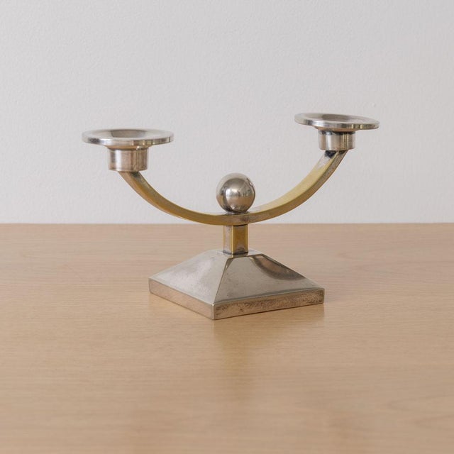 1930s Pair of French Art Deco Candleholders For Sale In Los Angeles - Image 6 of 12