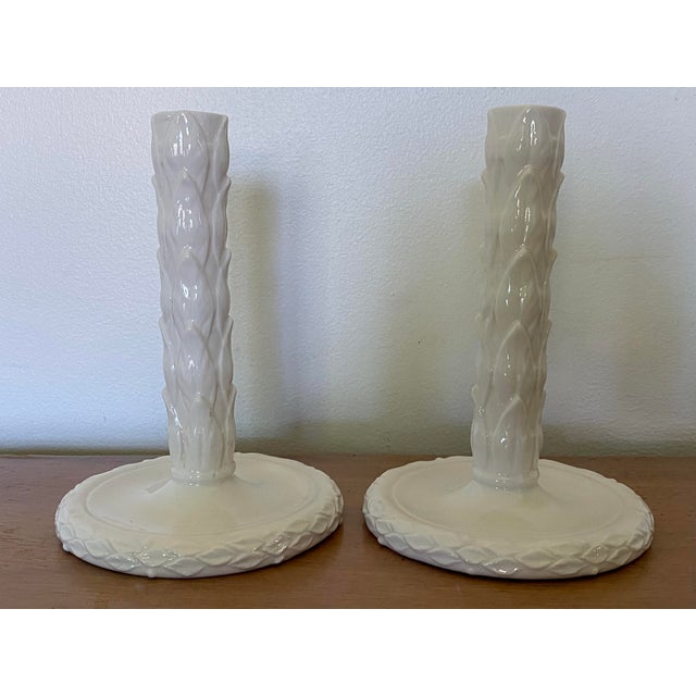 Mid-Century Bonwit Teller Capodimonte Candlesticks, Made in Italy - a Pair For Sale - Image 4 of 8