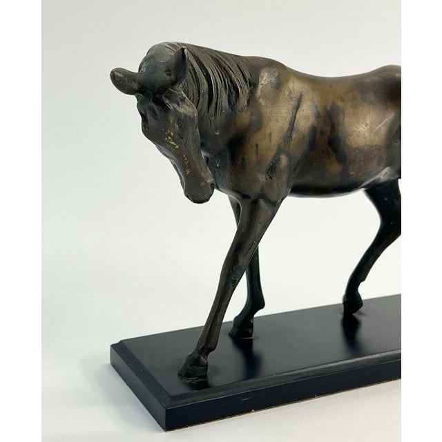 70's Vintage Cast Bronze Horse Sculpture For Sale - Image 9 of 12