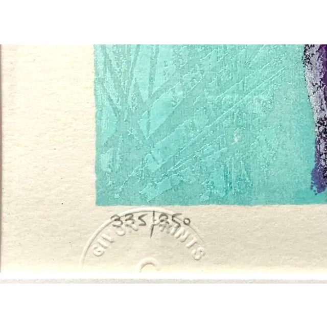 Blue Itzchak Tarkay "Cafe Jarden" Serigraph For Sale - Image 8 of 10