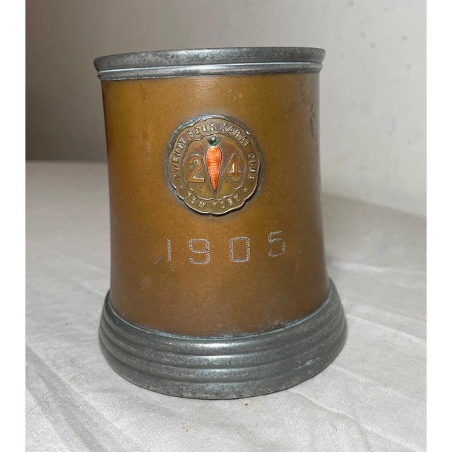 Up for sale we have a rare Arts & Crafts glass bottom stein made for the Jewelers 24 Karat Club of New York City in 1905...