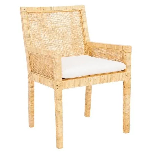 Safavieh Sarai Accent Chair with Cushion - Natural/White For Sale - Image 4 of 11