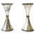 Sterling Silver Candlesticks with Hourglass Shape & Hammered Design - A Pair For Sale - Image 13 of 13