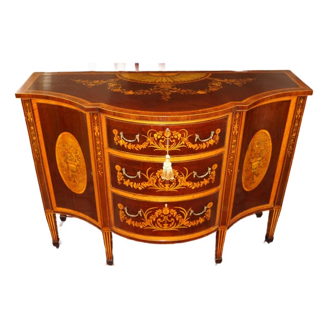 Edwards & Roberts 19th Century Adam Style Inlaid Mahogany Commode Server For Sale