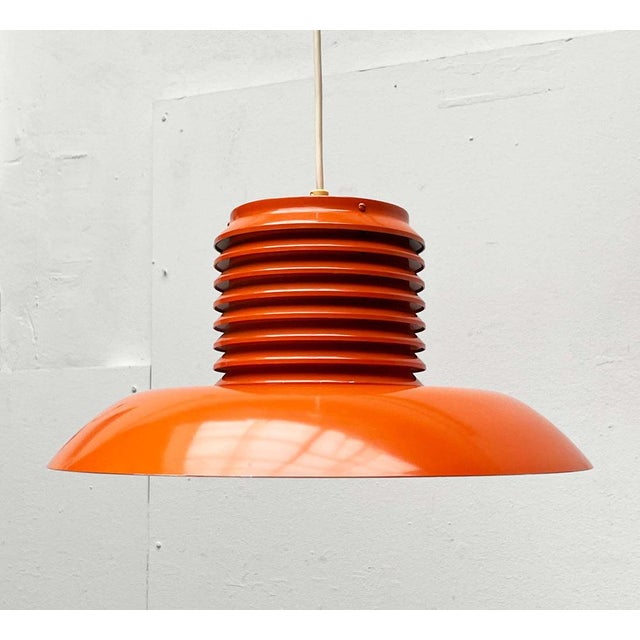 Mid-Century Modern German Space Age Orange Pendant Lamp, 1960s For Sale - Image 12 of 18