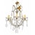 A refined five-light chandelier featuring elegantly shaped crystal arms and richly decorated cut crystal pendants,...