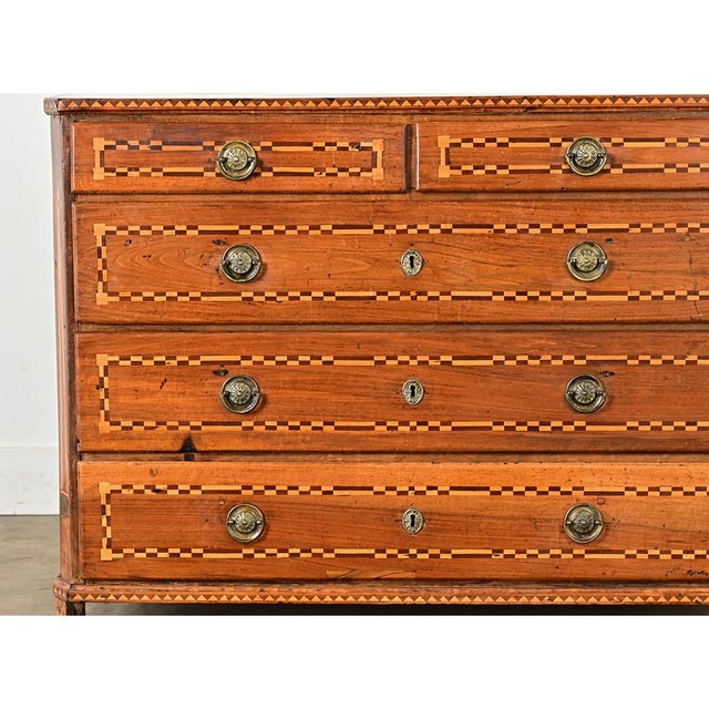 19th Century Italian 19th Century Inlay Walnut Commode For Sale - Image 5 of 15