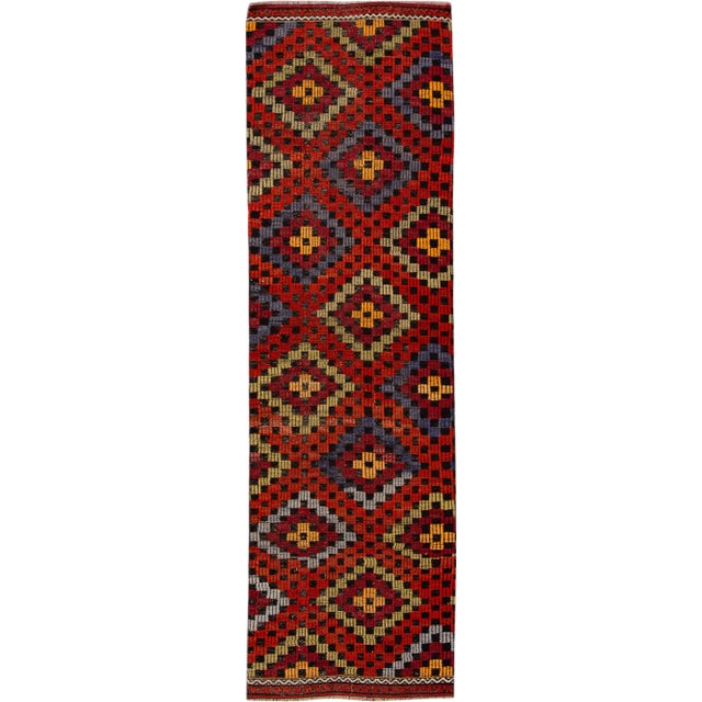 Mid-20th Century Vintage Sumakh Runner Rug 3 X 9 For Sale