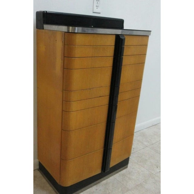 Art Deco 1940s Art Deco Dental Cabinet Industrial Medical Chest Dresser Maple 9 Drawer For Sale - Image 3 of 12