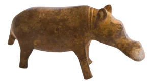 Vintage African Bronze Alloy Medium Hippo