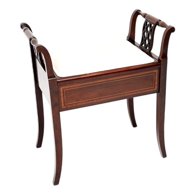 Antique Edwardian Piano Stool, 1900 For Sale