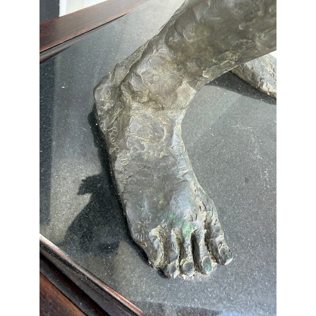 Artist Signed 35” 20th Century Expressionist Nude Bronze Sculpture For Sale - Image 12 of 12