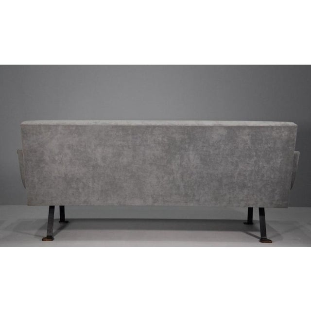 Ignazio gardella digamma sofa. All-metal frame in enameled steel. Rubber padding on elastic ties, fabric upholstery....