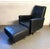 Mid-Century Modern Vintage Mid Century Italian Leather Black Lounge Chair With Ottoman For Sale - Image 3 of 10