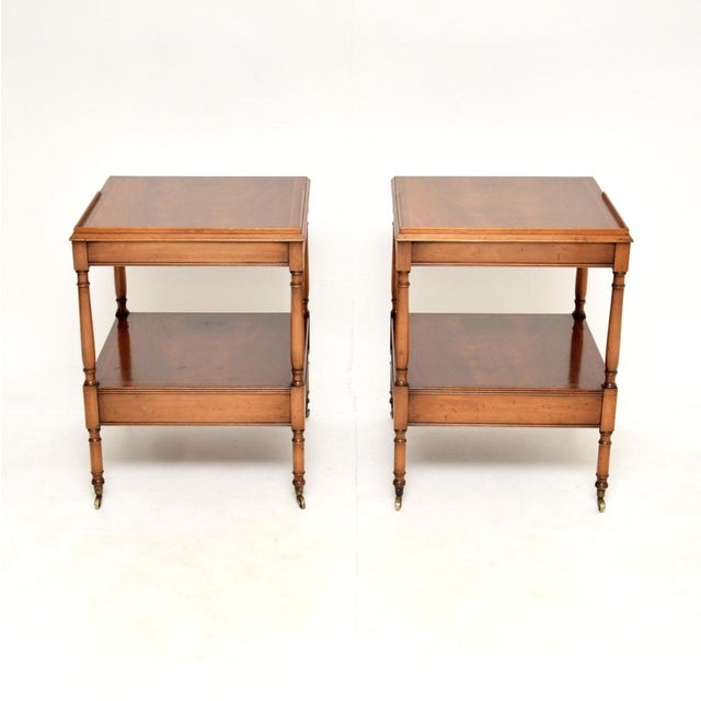 Wood Vintage Georgian Style Inlaid Side Tables, 1950, Set of 2 For Sale - Image 7 of 13