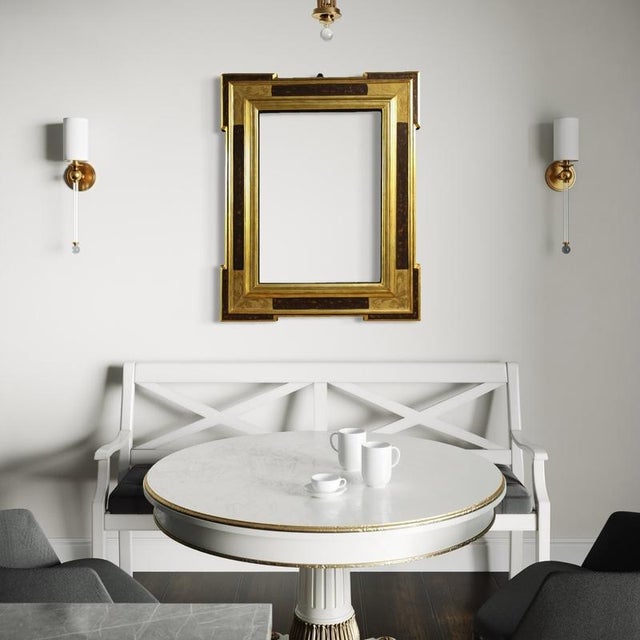 Vintage Italian Gilded and Painted Frame, 1920 For Sale - Image 6 of 13