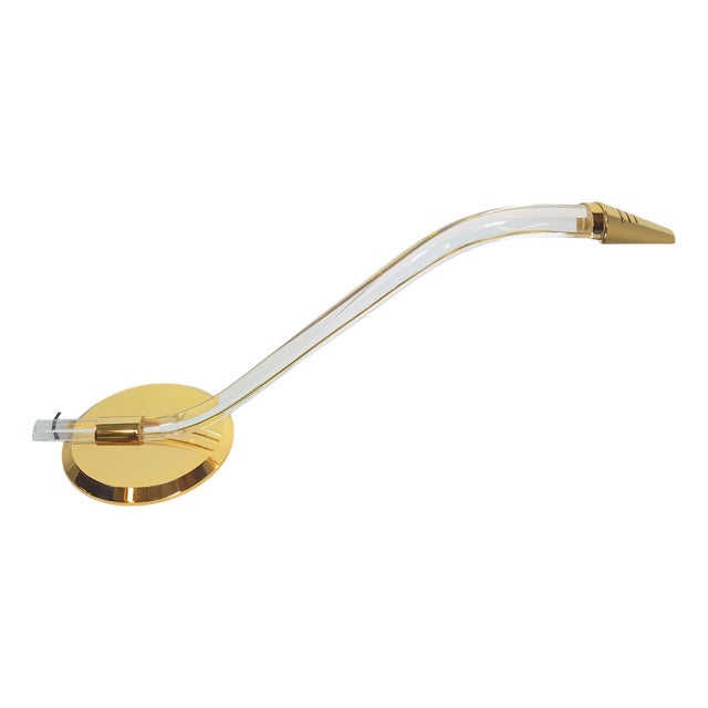 Brass and Acrylic Cobra Desk Lamp from Grupo Mci For Sale