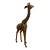 Vintage Hand Painted Folk Art Giraffe Sculpture With Leather Ears For Sale