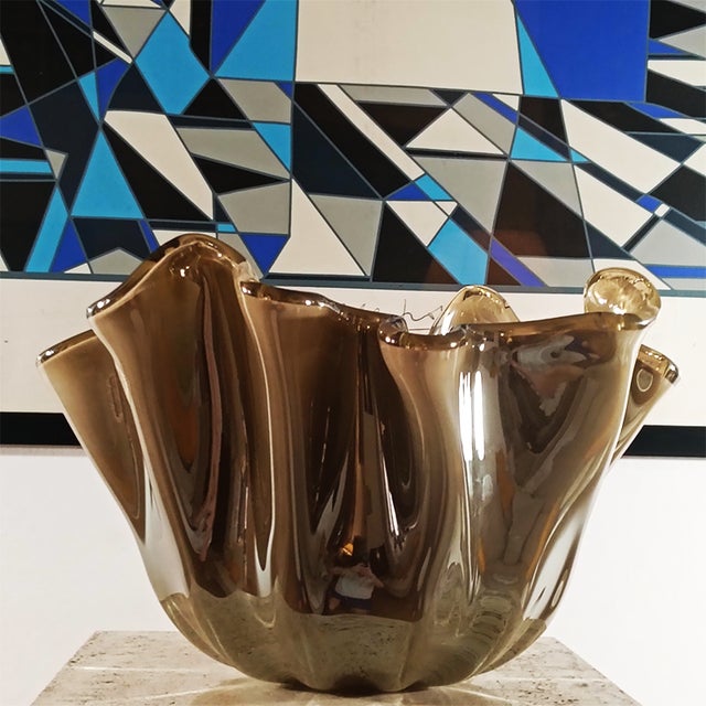 Bronze Jacketed Fazzoletto Vase, 1980s For Sale - Image 3 of 10