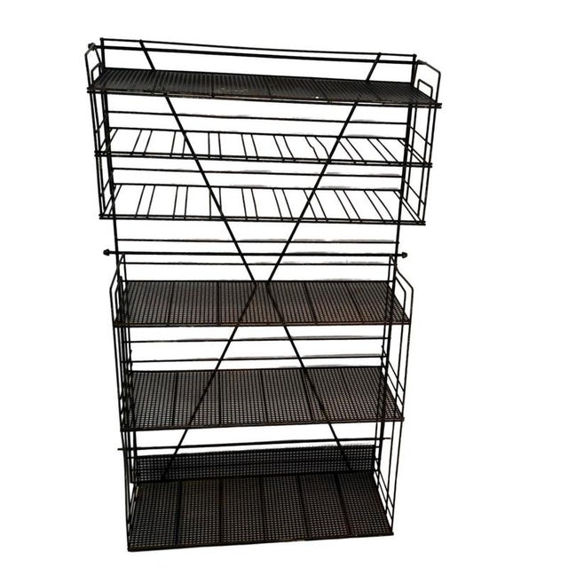Black Vintage Metal Hanging Shelving Unit, 1960 For Sale - Image 8 of 10